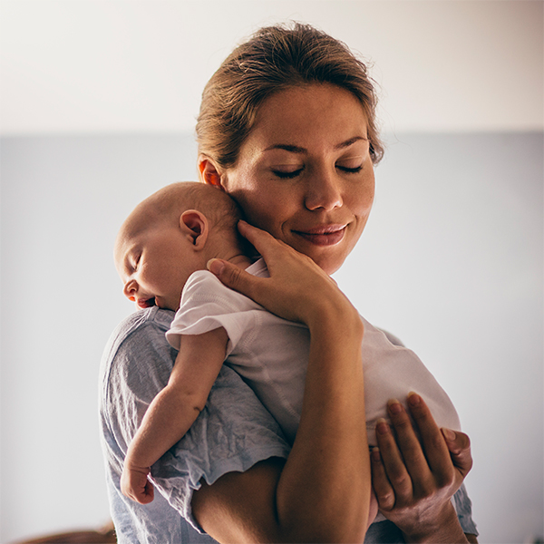 Mother holding baby